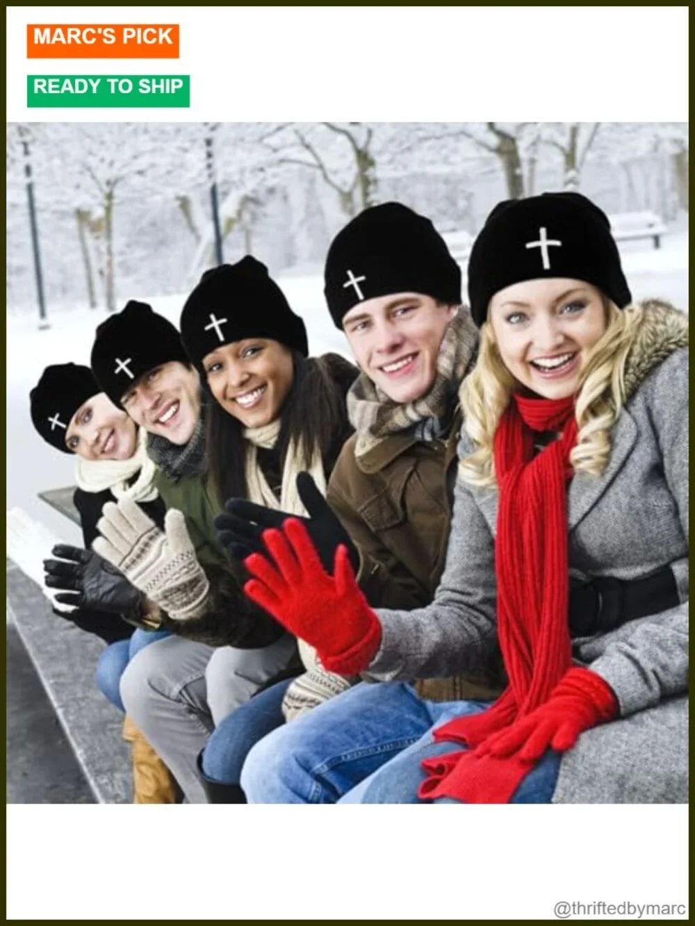 12 Pack Christian Cross Beanie Hats Winter Warm Cuffed Skull Cap Acrylic